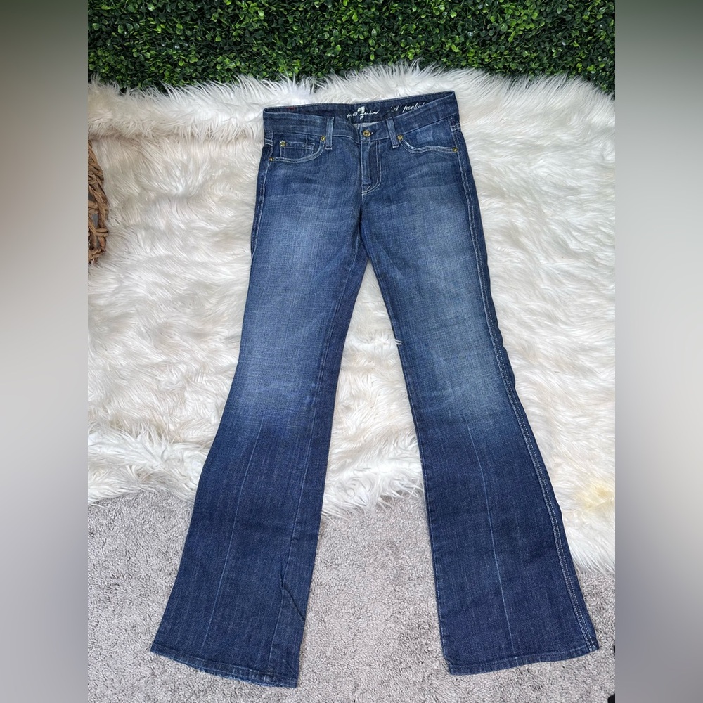 7 For All Mankind Blue Flare &‎ Wide Leg Jeans A pocket - Picture 4 of 7
